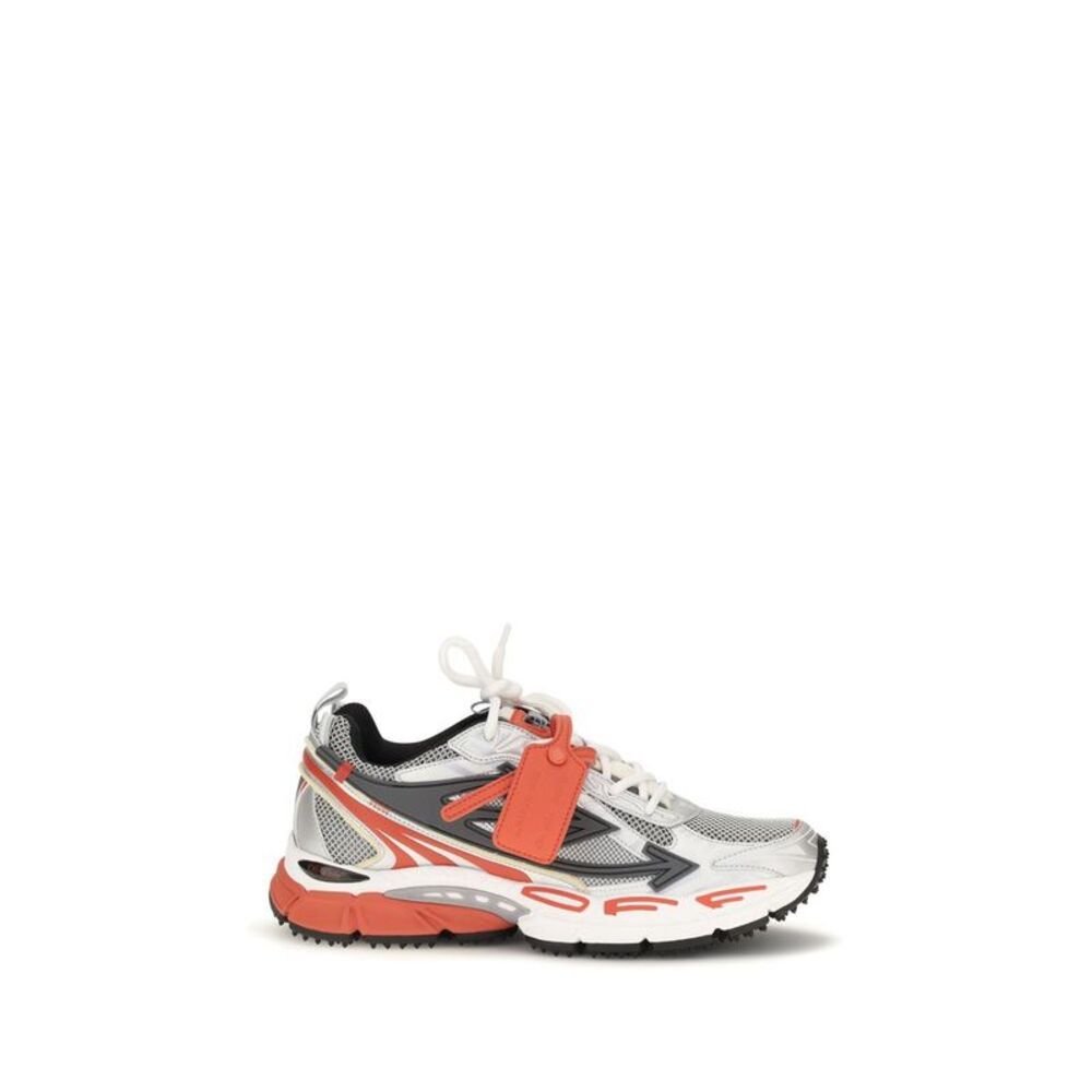 Off-White Red Polyethylene Athletic Men's Sneakers
